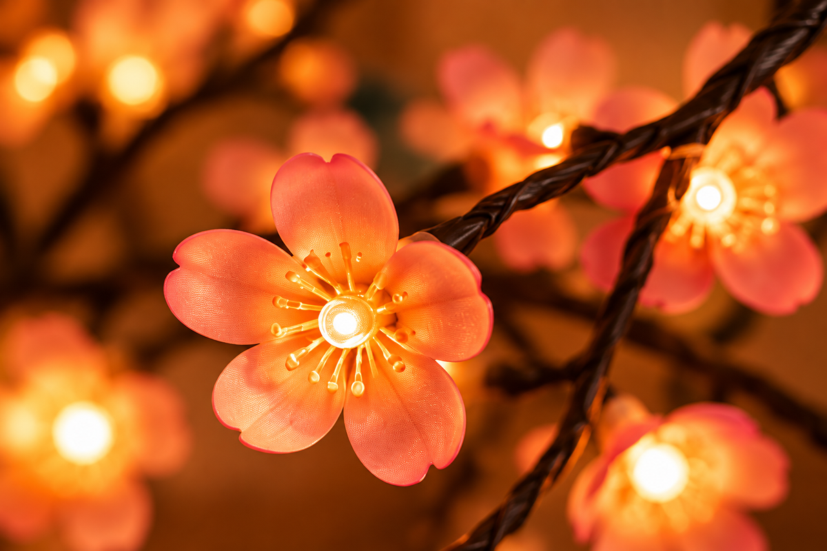 Guirnalda De Flores Cerezo Con Luces Led