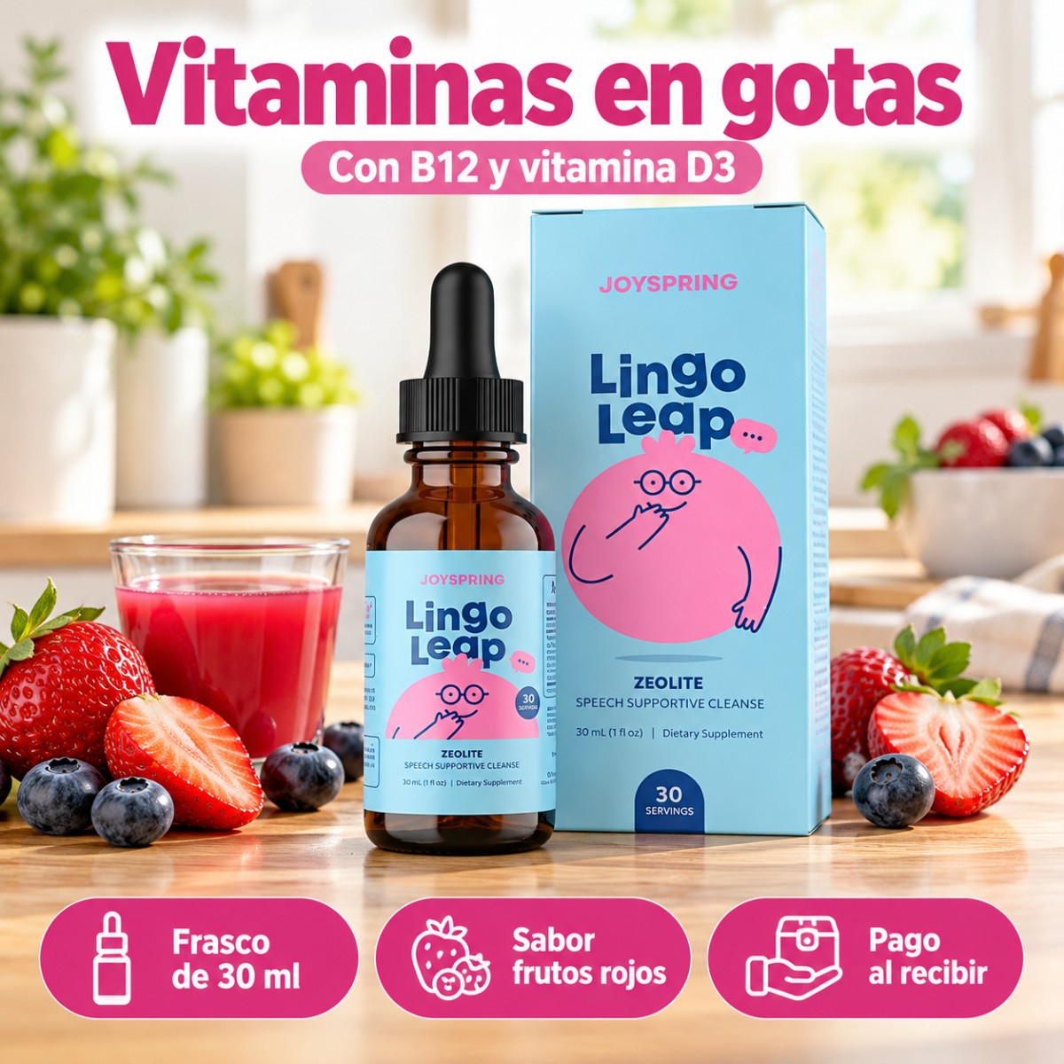 Lingo Leap Gotas: vitamina B12 y D3 para niños